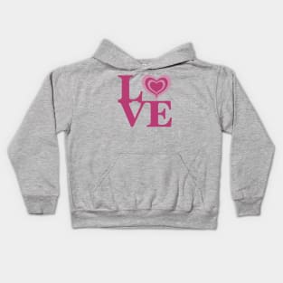 Hot Pink Love Heart to Spread Love Kids Hoodie